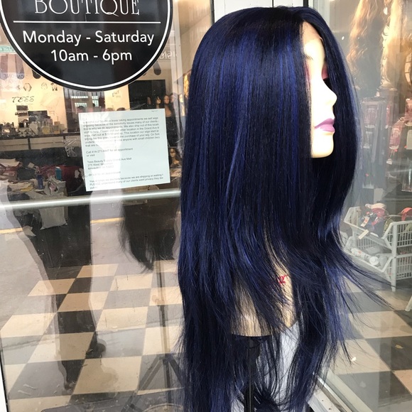 Long blue layers wig Lacefront Layers 2019 Sale - Picture 7 of 8